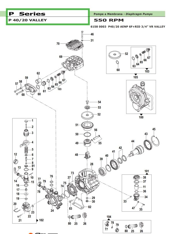 Comet P40GR (Poly) "Soft Wash" Diaphragm Pump - Image 3