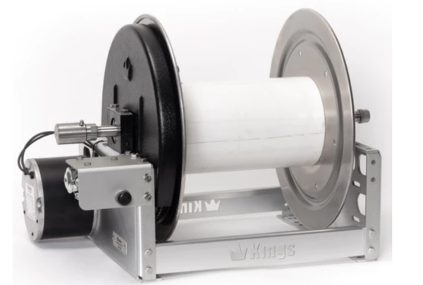 KR1A12E Kings 12" Aluminum Electric Hose Reel with SS Manifold