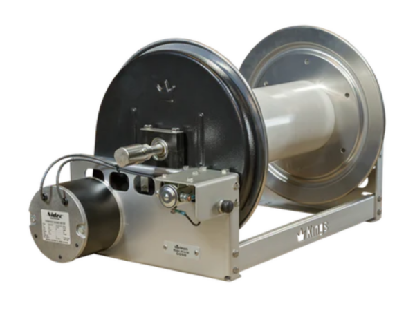KR1A18E Kings 18" Aluminum Electric Hose Reel with SS Manifold
