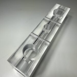 Clear Poly Block Manifold 1" - 3 Port