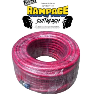 Rampage 1/2" Red 300' softwash hose with 1/2" crimped ends