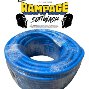 Rampage 1/2" Blue 300' softwash hose with 1/2" crimped ends