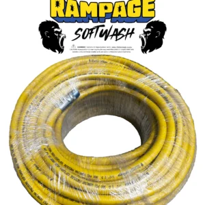 Rampage 1/2" Yellow 200' softwash hose with 1/2" crimped ends